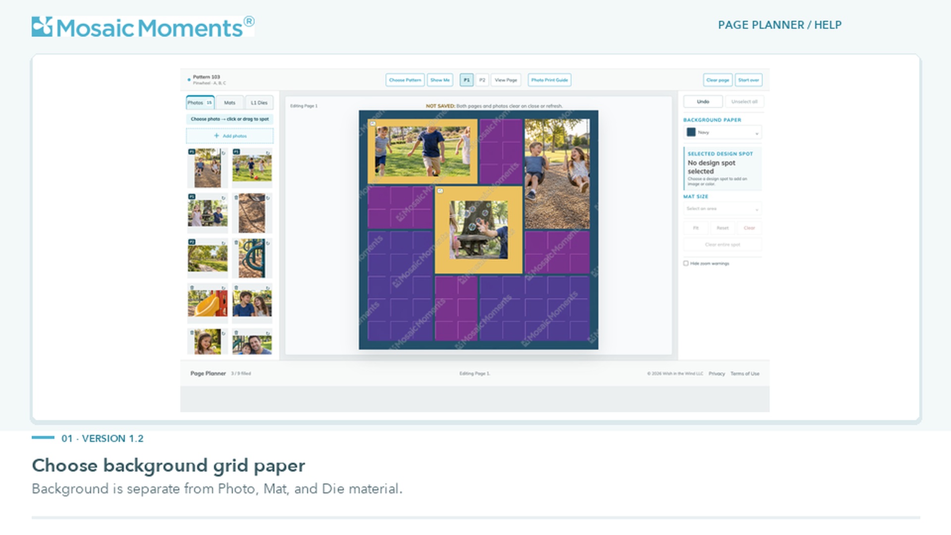 Background grid paper demonstration